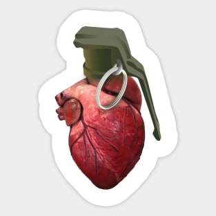 Heart Grenade Sticker